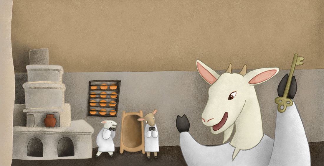ilustrație capra cu trei iezi din cartea Povești și povestiri de Ion Creangă