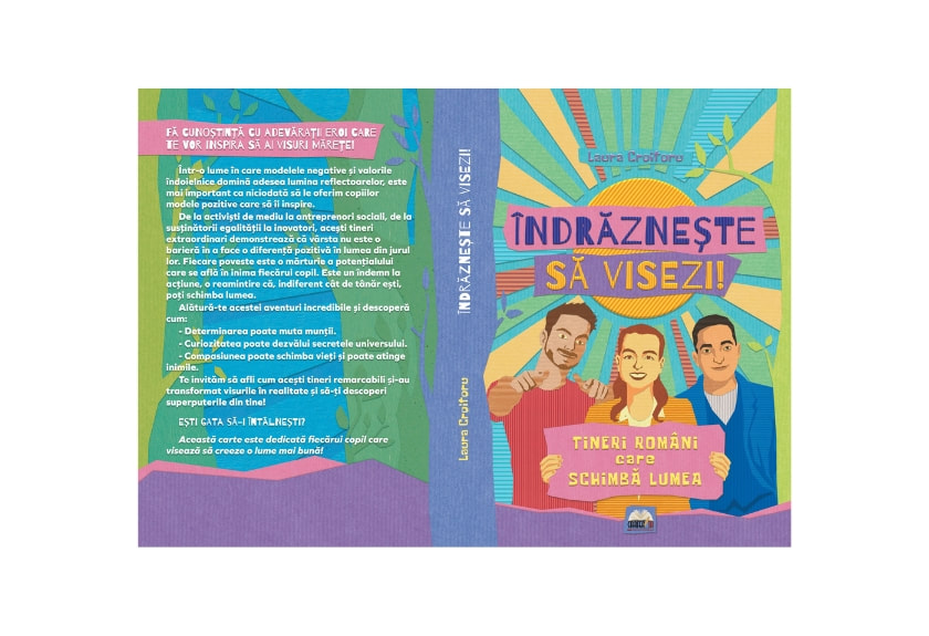 coperta carte Indrazneste sa visezi autoare Laura Croitoru realizata de Emilia Furduiu si Emilitopia Design