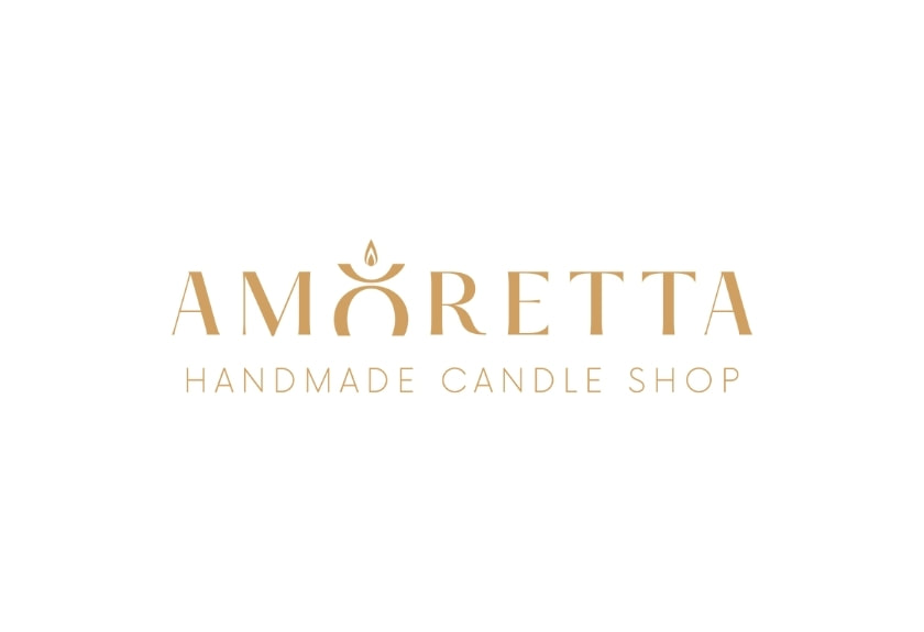 logo Amoretta hadmade candle shop creat de Emilitopia Design